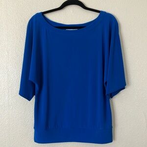 Joseph Ribkoff Blue Stretch Knit Career Wear Top, 12